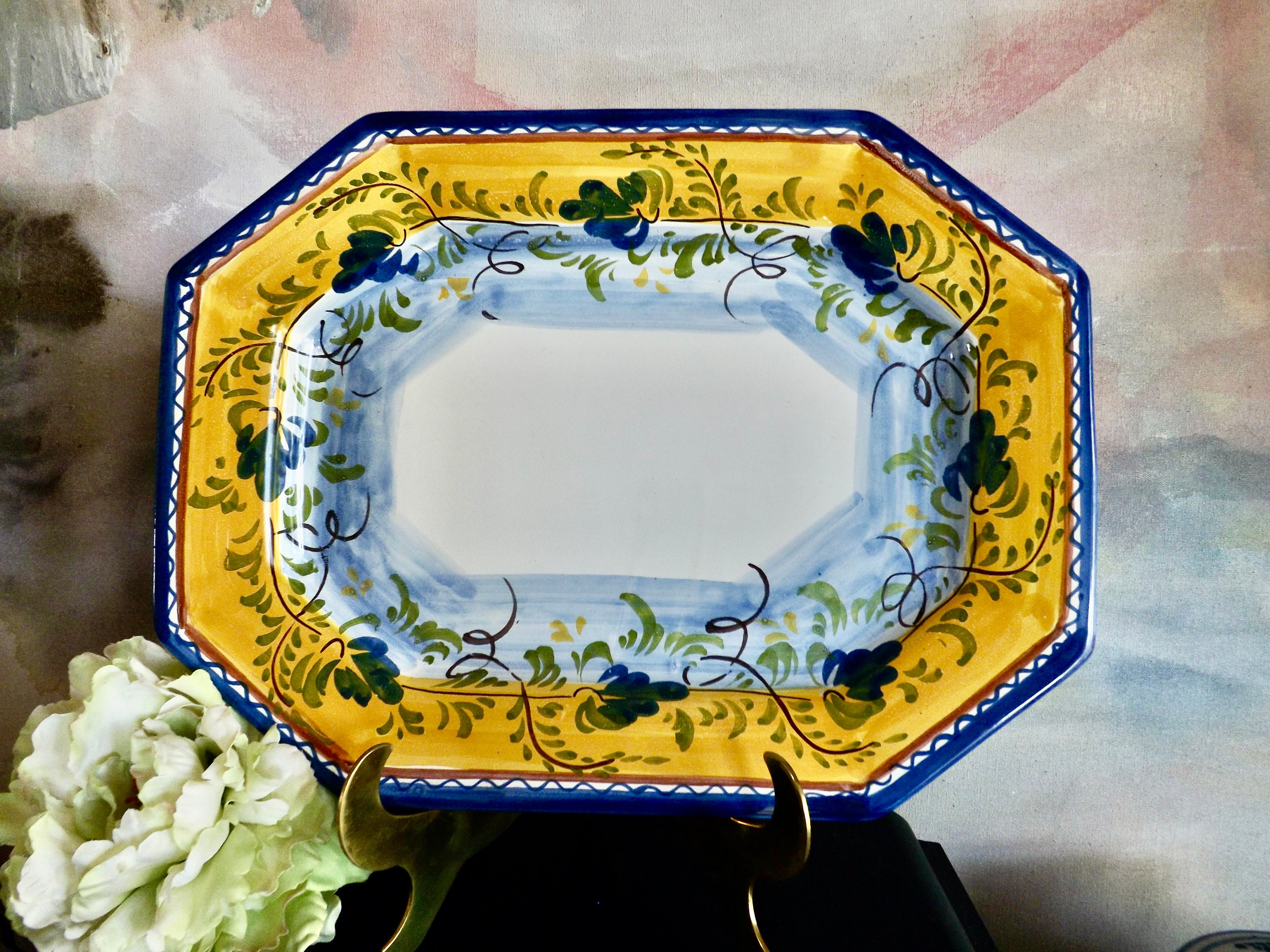 Vintage MARKETPLACE Toscana Verde Italian Platter Made in Italy Italian Kitchen Decor Vintage MARKETPLACE Toscana Verde Italian Platter Made in Italy Italian Kitchen Decor