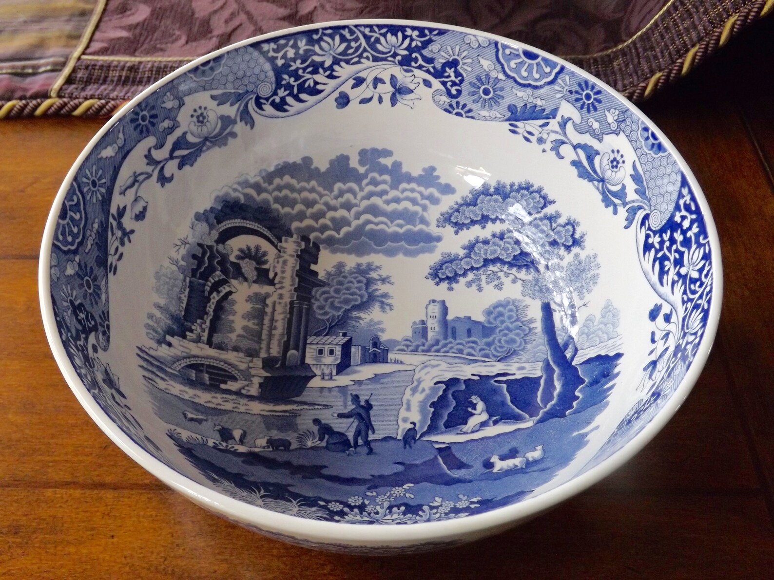 Spode Bowl Blue Italian Design Round And Large_Blue And White Etsy