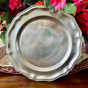 Colonial RWP PEWTER Charger Dinner Plate 10.5&quot; By Wilton 1971