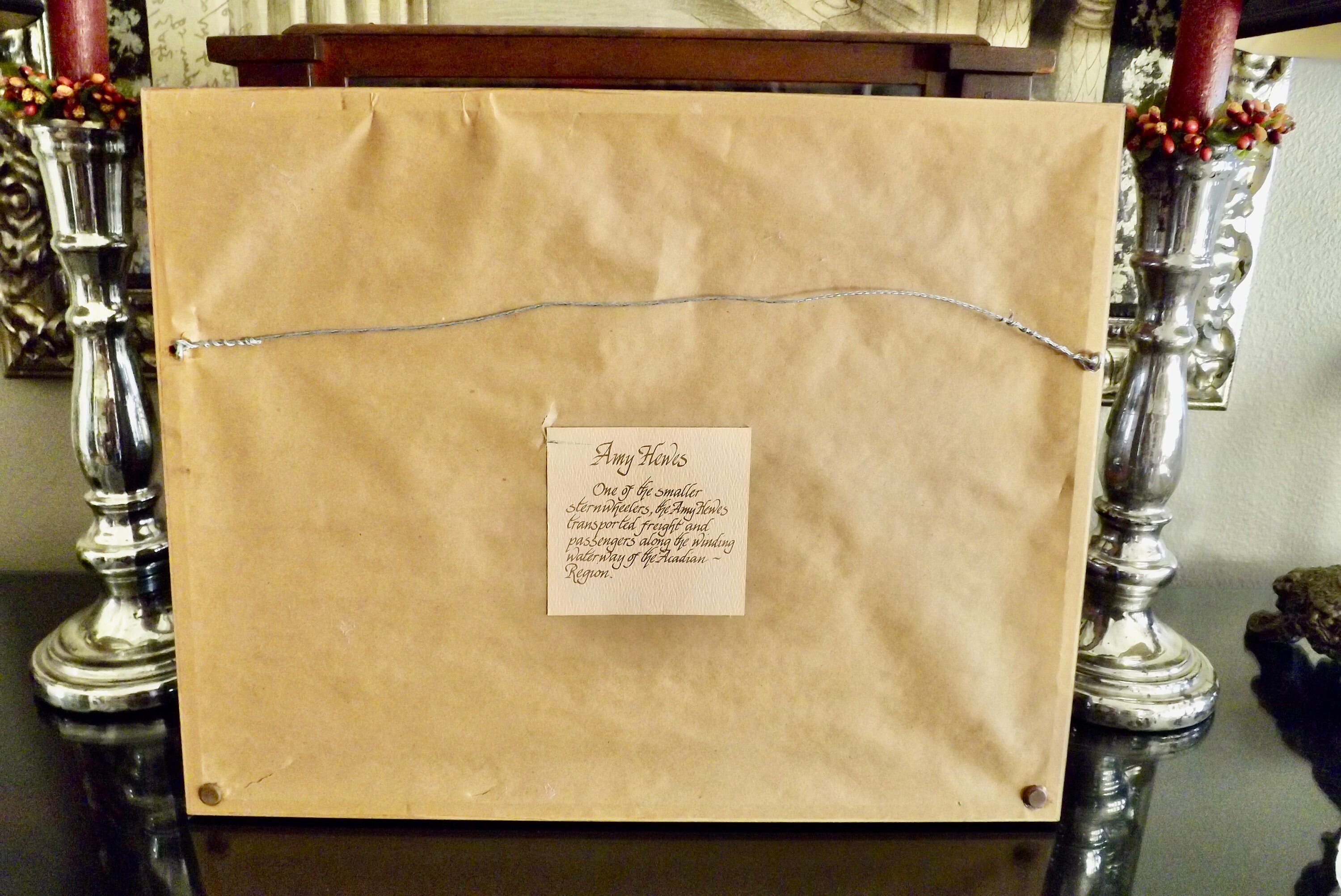 Glen P Weber Signed Etching: Steamboat 'amy Hewes' Framed Marine