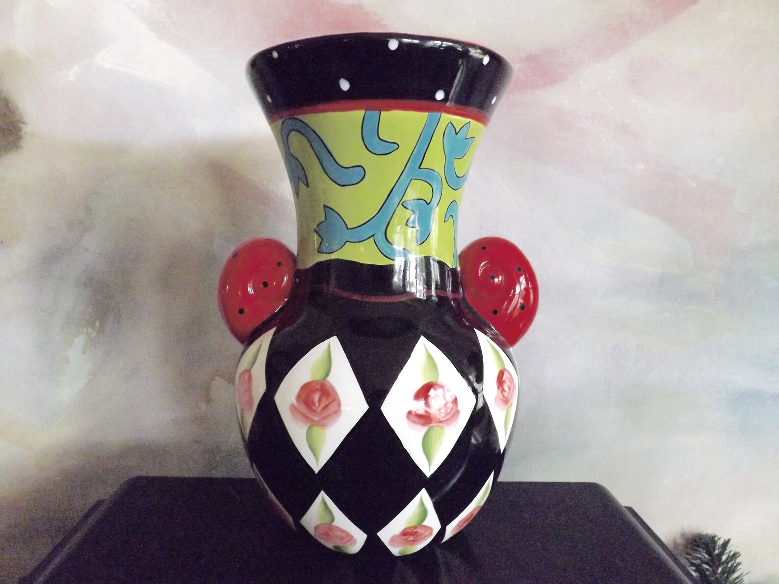 Vintage Giftcraft by Joyce Shelton Tea Party Ceramic Vase_fun Etsy