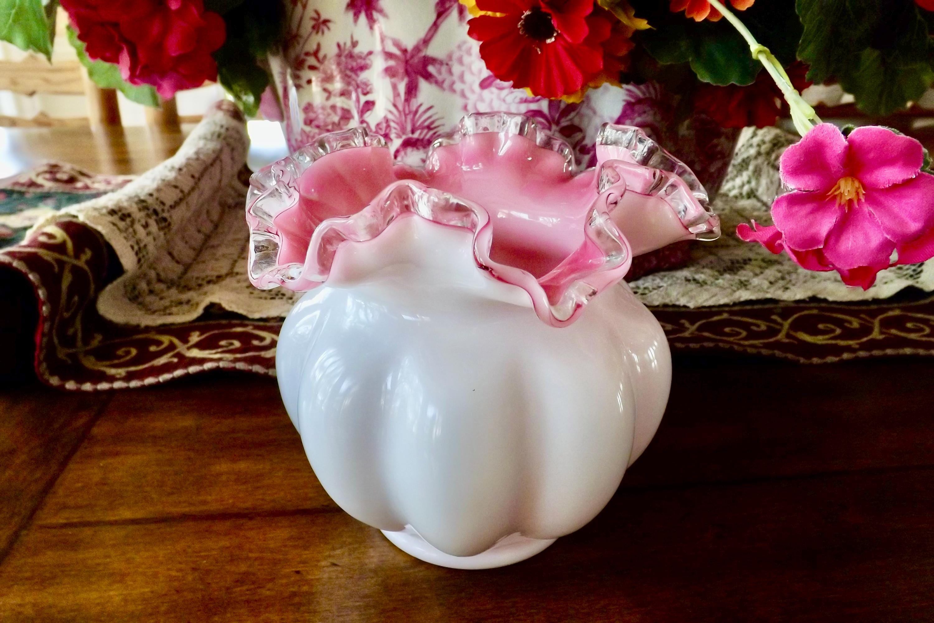 Fenton Pink Vase - Etsy