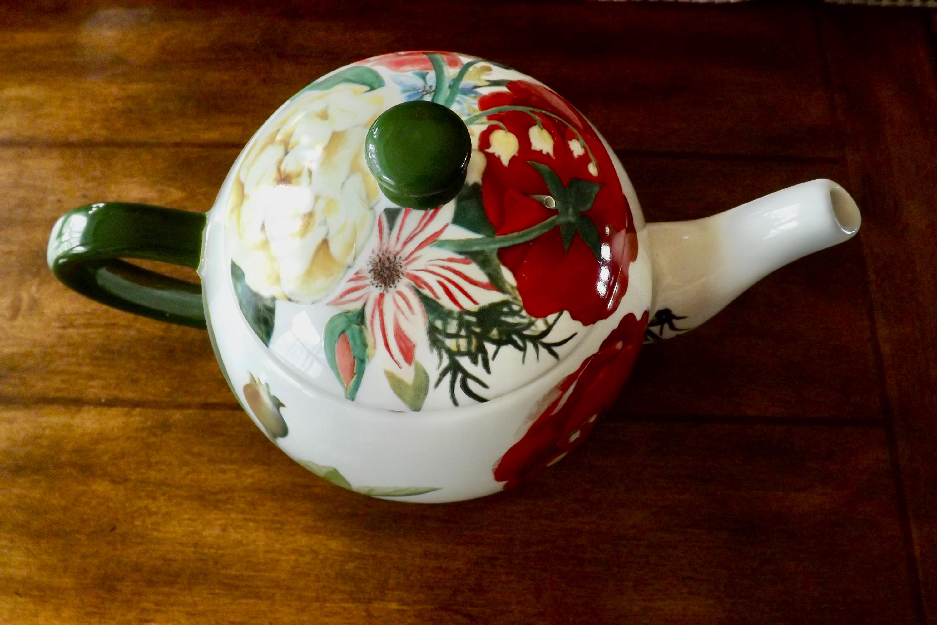 食器 GIEN VOLUPTE uncontinued teapot French Gien Faience Teapot Volupte Floral Design - Etsy