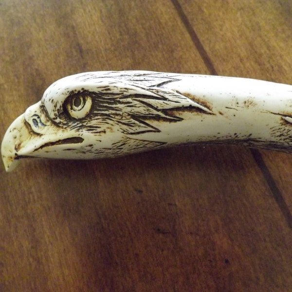 Vintage Eagle Shoehorn Scrimshaw_Hawk Shoehorn_Father's Day Gift_Unusual Shoehorn