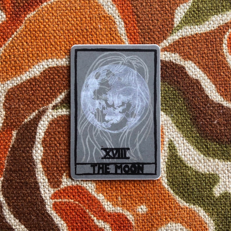 The Moon Tarot Vinyl Art Sticker image 0