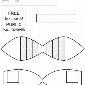 May include: A black and white illustration of a fish with the text "FREE for use of PUBLIC PULL TO OPEN". The fish is divided into sections with a grid pattern.