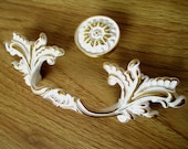 3 quot 76 mm Shabby Chic Dresser Drawer Pulls Handles White Gold French Country Kitchen Cabinet Handle Pull Antique Furniture Hardware