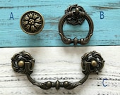 4 1 4 quot 4 1 2 quot Vintage Look Bail Drawer Pull Drop Handles Knob Ring Antique Bronze Swing Dresser Pulls Rustic Cabinet Handle Pull 4.25 quot 4.5 quot