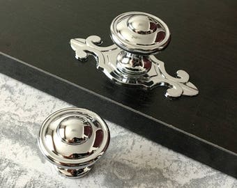 Zilver Chrome Dresser Knob Back Plate Plates Drawer Knobs Pulls Knobs Handles Handles Keukenkast Deurknoppen Handle Pull Knob Furniture Hardware