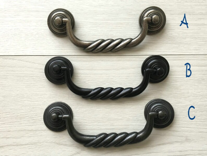 4 1 2 Rustic Drop Bail Drawer Pulls Cabinet Handles Etsy