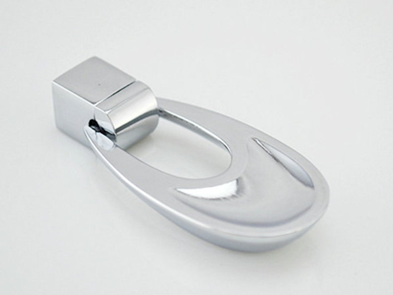 Dresser Pull Knobs Drawer Knob Pulls Handles Drop Rings Silver Chrome Kitchen Cabinet Pulls Knob Pull Handle Modern Decorative Hardware Oval