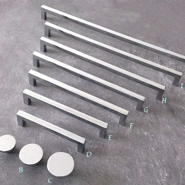 Cabinet Pull Handles Knobs Bar Handle Polished Chrome Dresser Knob Pull Drawer Knobs Pulls Handles Kitchen Cabinet Hardware Square Simple