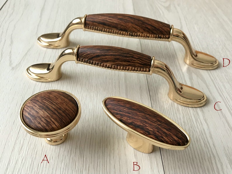 3 75 5 Wood Look Cabinet Door Pull Dresser Knob Drawer Knobs Pulls Handles Kitchen Handle Furniture Gold Aroseramling 96 128