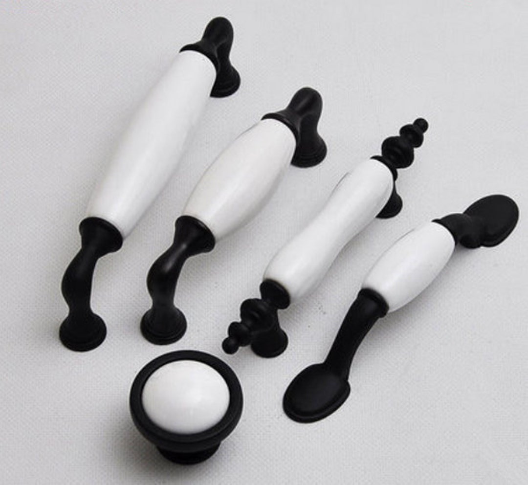 Kitchen Door Knobs Handles Pulls Porcelain / Dresser Etsy