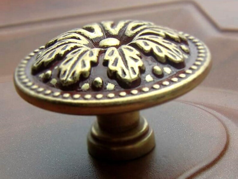 Dresser Pull Knobs Drawer Knob Pulls Handles Gold Red / Leaf Etsy