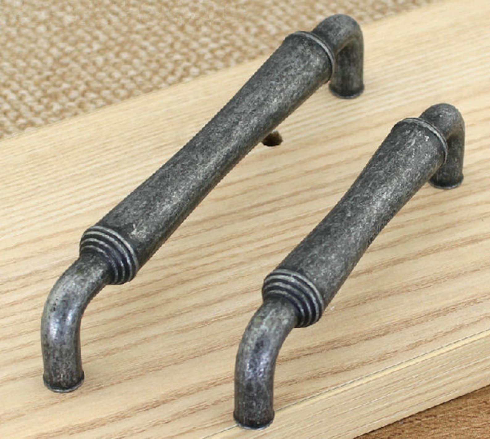 375 5 Antique Silver Black Knobs Dresser Knob Etsy