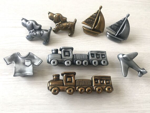 Kids Knob Drawer Pulls Knobs Plane Shirt Boat Dog Train Unique Etsy