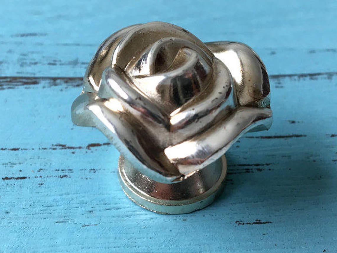 Rose Flower Dresser Knob Pulls Drawer Knobs Pull Handles White Etsy