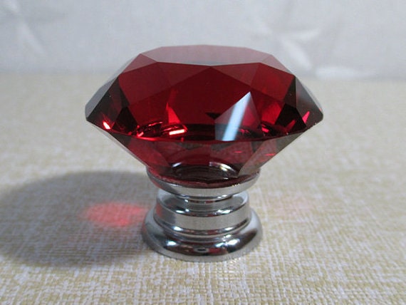 Red Glass Knobs Dresser Knobs Drawer Knobs Pulls Handles Etsy