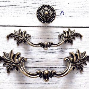 3" 3.75" Dresser Knobs Pulls Drawer Pull Handles Antique Bronze Cabinet Handles Pulls Leafy Door Handle Vintage Style Rustic Leaf 76 96 mm