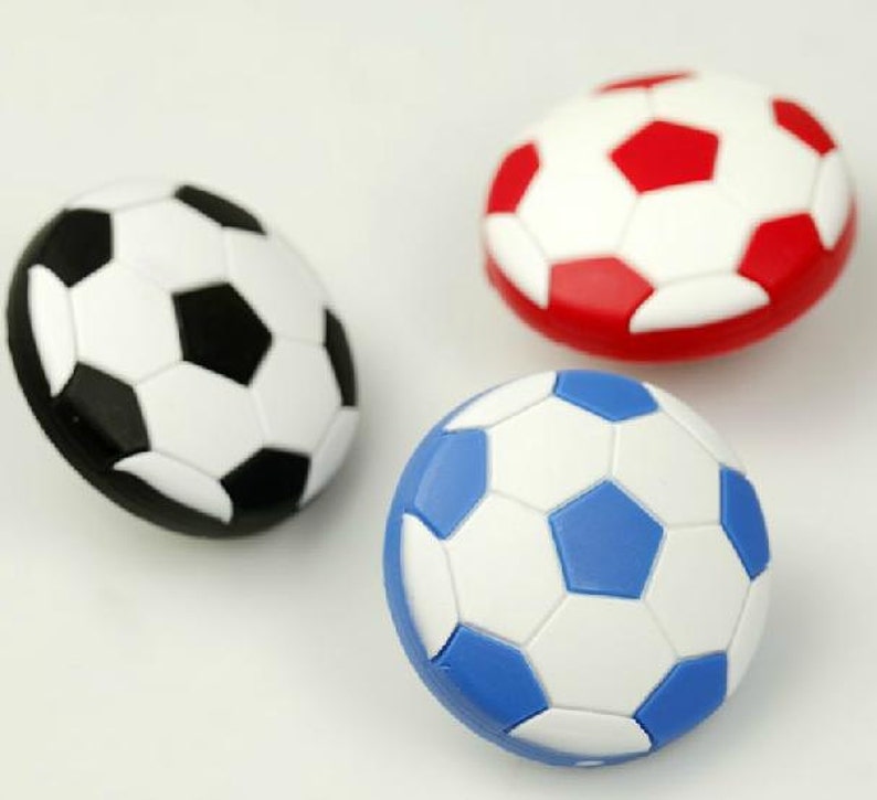 Kids Dresser Drawer Knobs Pulls Handles Football Soccer Black Etsy