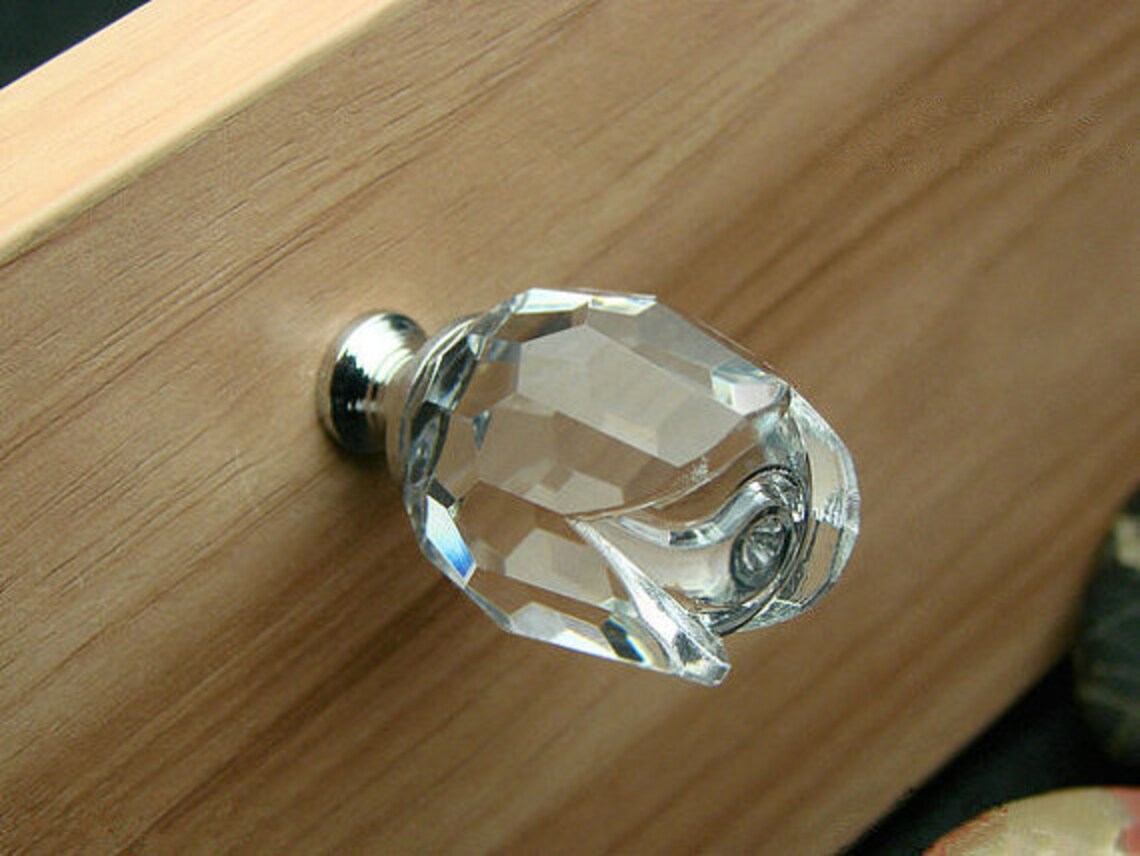 Glass Knobs / Dresser Knobs / Crystal Knob / Drawer Knobs Rose Etsy