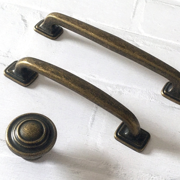 4" 5" C-C Cabinet Handles Drawer Pull Dresser Drawer Pulls Handles Cabinet Pull Retro Kitchen Handle Hardware Antique Bronze 100 128 mm