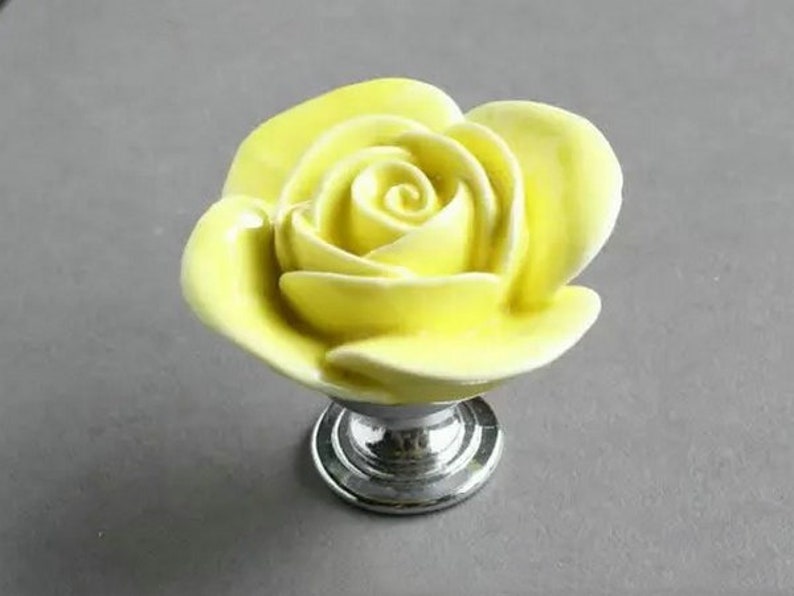 Pink Rose Dresser Knob Drawer Knobs Pull Floral Purple Red Etsy