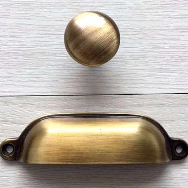 3.75" Cup Drawer Pull Handle Knob Bin Dresser Pulls Knobs Handles Shell Cabinet Knob Pulls Kitchen Door Pull Gold Bronze ARoseRambling 96 mm