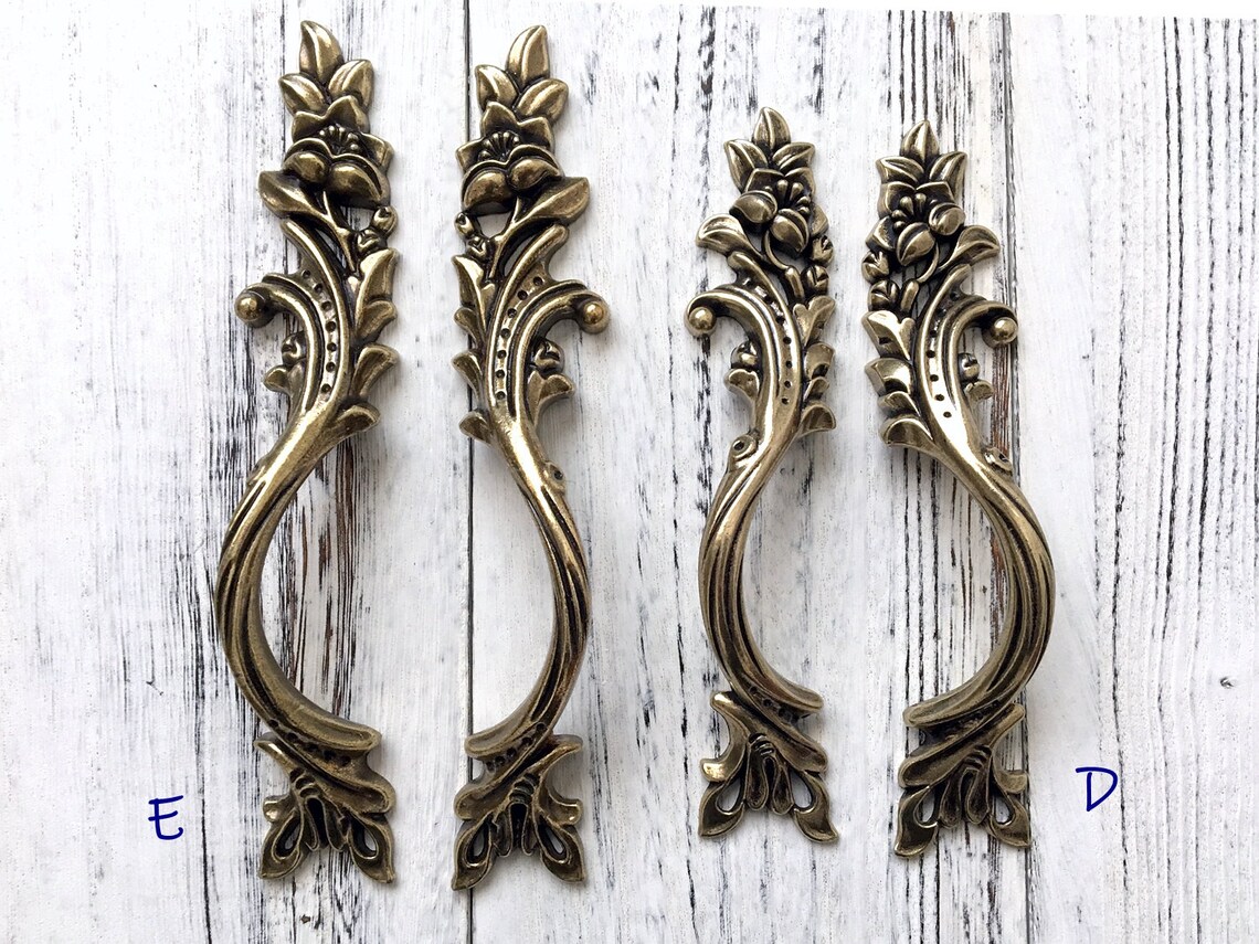 Antique Bronze Door Handle Pulls Drawer Pull Handles Etsy