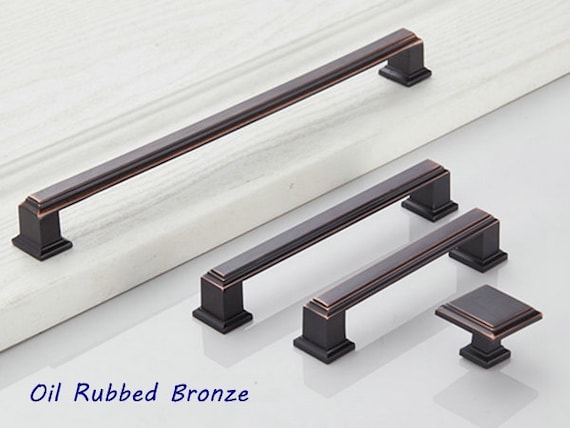 Oil Rubbed Bronze Black Cabinet Handle Knobs Pull Drawer Pulls
