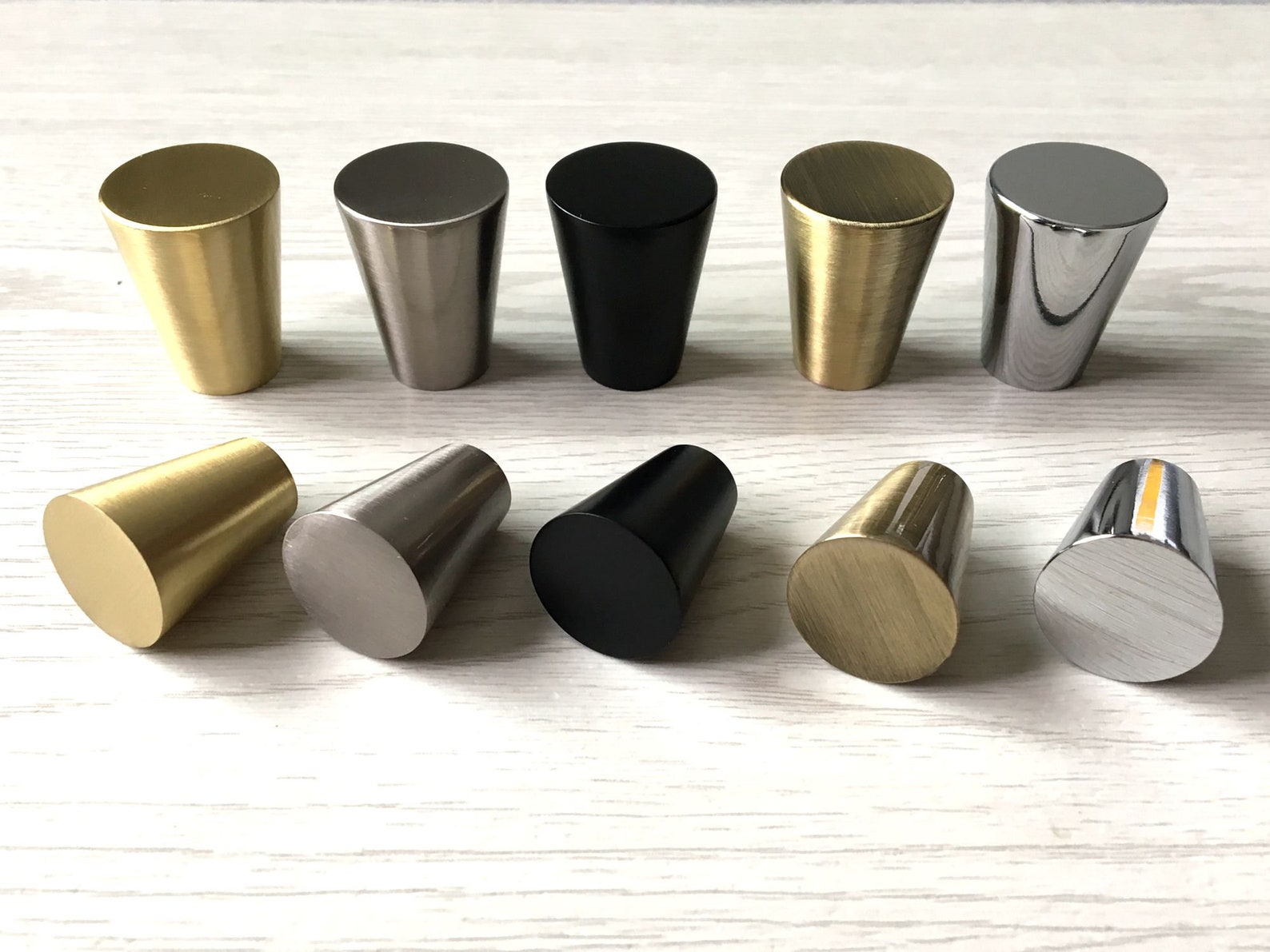 Conical Knob Tapered Knobs Brushed Nickel Gold Chrome Bronze Etsy