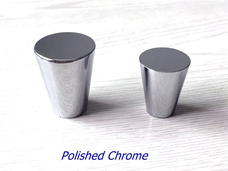 Conical Knob Tapered Knobs Brushed Nickel Gold Chrome Bronze Etsy