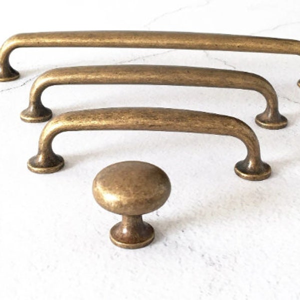 3.75" 5" 7.5" Aged Bronze Antique Kitchen Handles Distressed Wardrobe Pulls Rustic Dresser Drawer Knobs Retro Cabine Hardware 96 128 192 mm