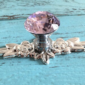 2Pcs Bling Drawer Pulls Flat Cup Pull Handade Crystal Decoration