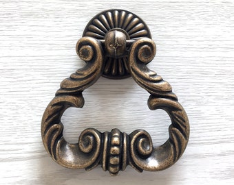 Brass Door Knocker Drop Ring Pull Handle Vintage Style Bird Home Decoration 