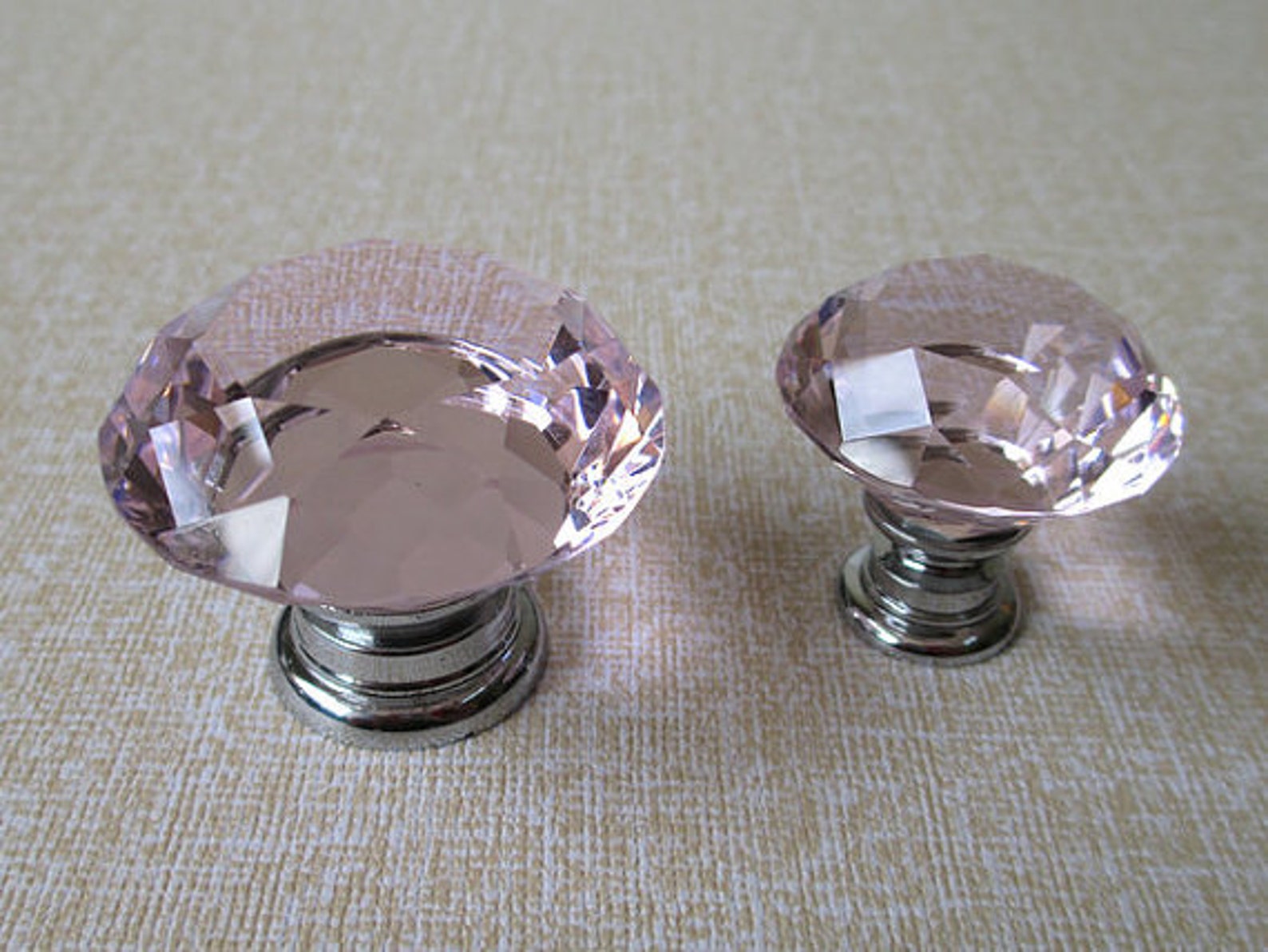 Glass Knobs Pink Crystal Knobs / Dresser Knobs / Drawer Knobs Etsy