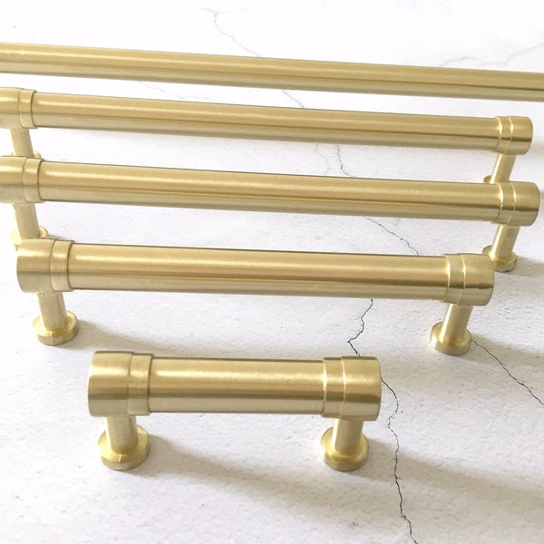 2" 2.25" 2.5" 3" 3.5 3.75 4" 4.25“ 4.5 5" 6" 6.5" 7 8" 9 10" C-C Brushed Gold Drawer Pull Dresser Handles Cabinet Handle 76 96 128 160 192