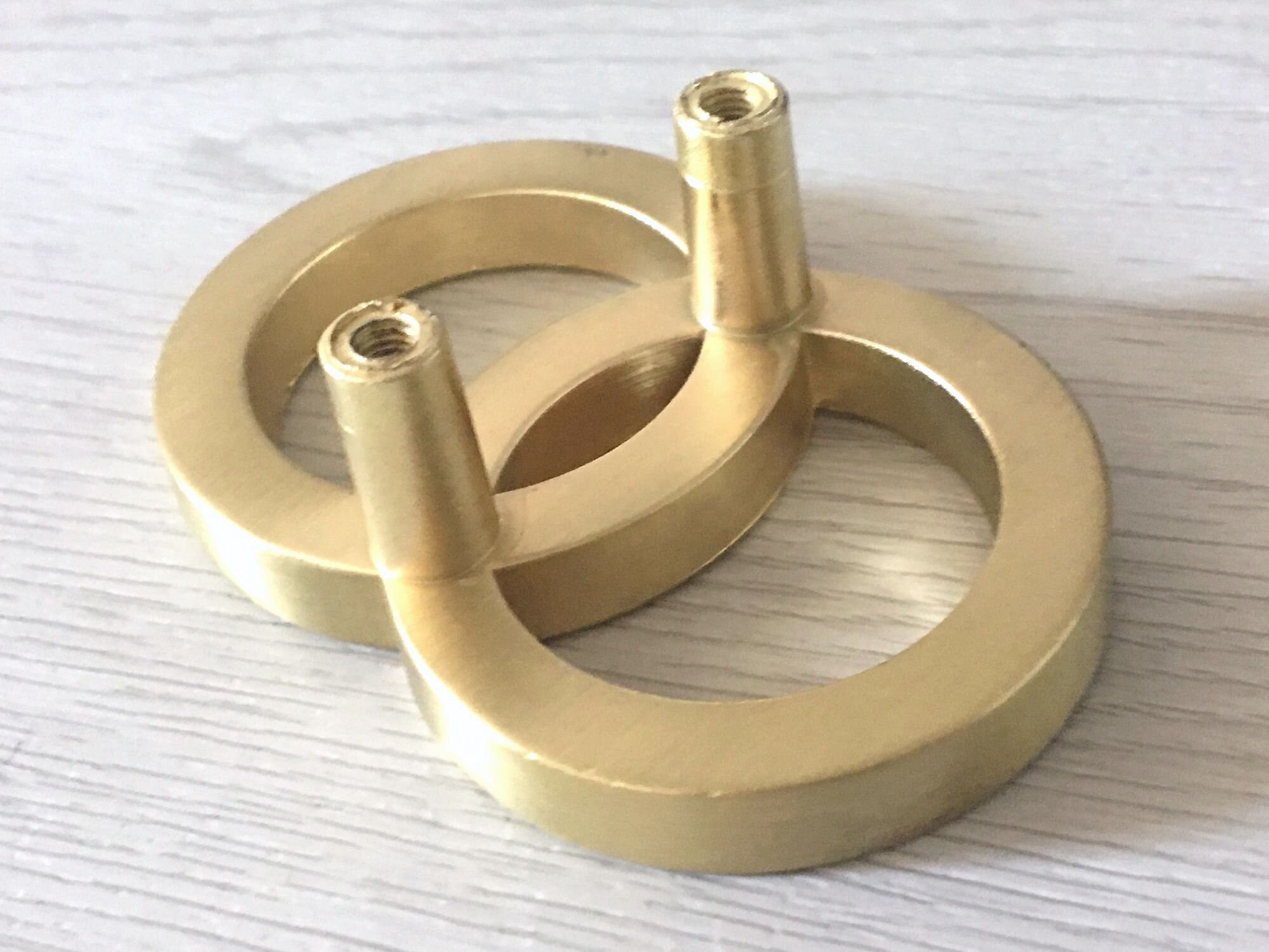 Brushed Brass Pull Drawer Handles Circle Dresser Pulls Etsy