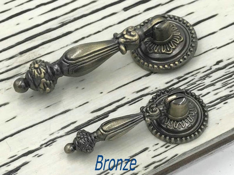 Black Drop Pulls Pendant Style Drawer Knob Pull Red Bronze Etsy