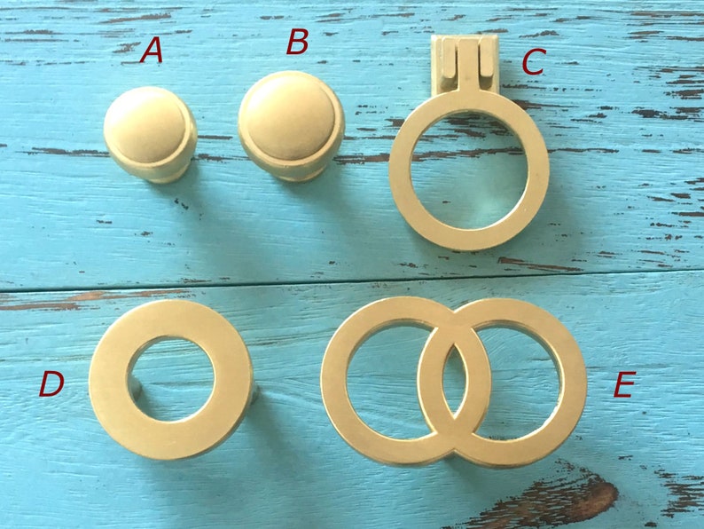 Brass Pull Drawer Handles Circle Dresser Pulls Circles Etsy