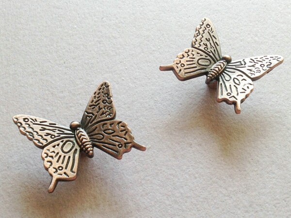 1 Pair Beautiful Butterfly Cabinet Knobs Drawer Pull Handles,No.4 