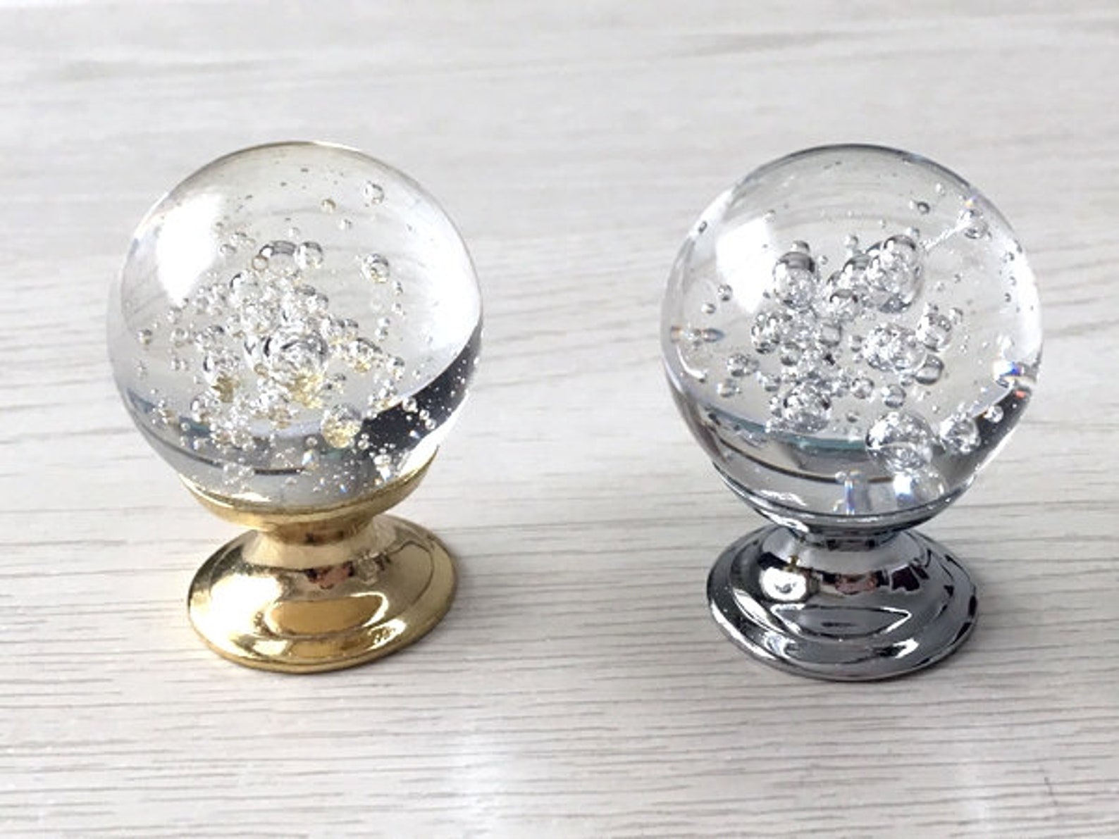 Blase Möbelknauf Gold Glas Kristall Schublade Knauf Silber | Etsy