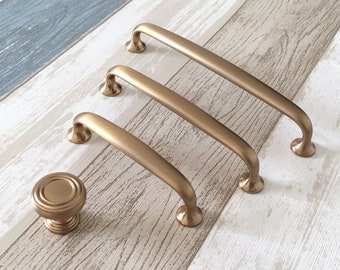 3.75" 5" 6.25"  Elegant Champagne Gold Cabinet D Handles  Luxury Vanity Pulls Dresser Drawer Knobs Modern Kitchen Hardware 96 128 160 mm