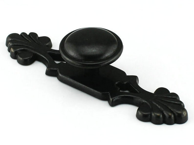 Dresser Knob Drawer Knobs Pulls Handles Back Plate Black Etsy