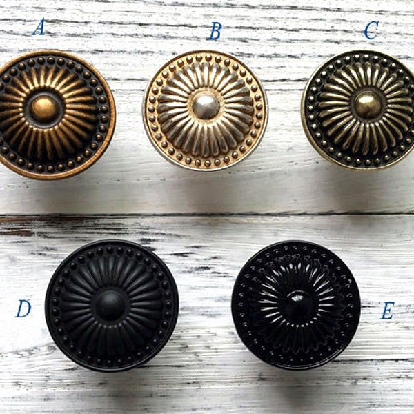 Drawer Pulls Knobs Handles Dresser Knobs Retro Kitchen Cabinet Knob Handle Pull Antique Silver Bronze Brass Black Vintage Style Hardware