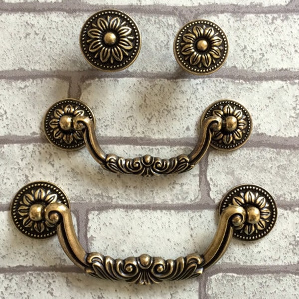 3.75" 5" Goccia Bail Dresser Pull Cassetto Maniglie Antiquariato Bronzo Cucina Armadio Porta Tira Maniglie Manopole Vintage Shabby Chic 96 128 mm