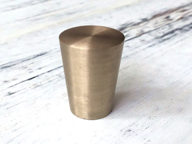 Brass Knob Tapered Dresser Knob Conical Drawer Knobs Pulls Etsy