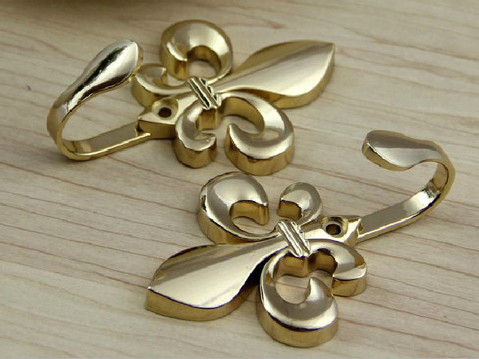 Gold Fleur De Lis Hook Decorative Hooks Wall Hooks Metal Hooks Etsy
