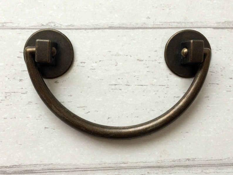 3 Rustic Drop Handle Bail Drawer Pulls Handles Knobs Etsy